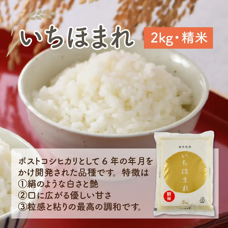 【先行予約】福井のお米 食べ比べセット 2kg × 3種（コシヒカリ・いちほまれ・ハナエチゼン）計6kg 【2026年10月上旬～2027年7月下旬発送予定】 [A-1009]