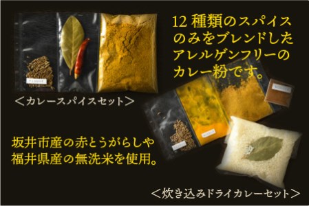 ハーブ講師が作る 教室で人気のカレースパイスセット （5食分 × 2箱）& 炊込みドライカレー（2食分 × 2箱）お米（無洗米）付き【アレルゲンフリー】【スパイス スパイスカレー スパイスセット カレーパウダー おうちカレー カレー粉 香辛料 セット 手作り キット ドライカレー 薬膳カレー スープカレー ギフト】 [A-13013]