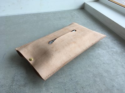 ティッシュカバー　レザー とこ革 【 レザーカバー レザーグッズ 完全手縫い トコ皮 床皮 】