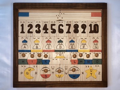 木のおもちゃ、コロポコ積木パズル(デラックスW)