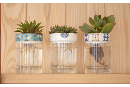 【美濃焼】SaiSui Morocco（Blue＆White）【大東亜窯業】【TOKI MINOYAKI返礼品】≪土岐市≫ 鉢 プランター インテリア かわいい おしゃれ 園芸 ガラス 陶磁器 磁器 コンパクト 水耕栽培 観葉植物 ブルー 青 タイル 送料無料 [MAG003]