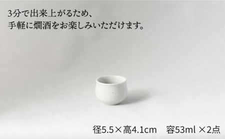 【美濃焼】＜お好みの温度でお酒を楽しむ＞酒燗器 盃2個セット 白【山淳製陶所】【TOKI MINOYAKI返礼品】食器 徳利 お猪口 冷酒 熱燗 とっくり おちょこ ぐい呑み ぐいのみ 酒器 白 ホワイト 送料無料  [MAP003]