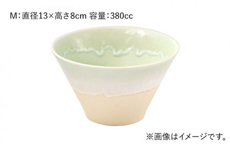 【美濃焼】パステルジュレ グリーン＆クリーム S/M/L 3個セット【伸光窯】 食器 ボウル 鉢 どんぶり 丼 丼ぶり 麺鉢 サラダボウル ラーメンどんぶり デザート うどん 麺 食器セット セット 送料無料 パステルカラー 緑 グリーン 【TOKI MINOYAKI返礼品】   [MAQ044]