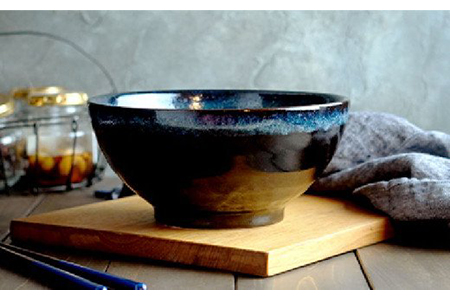 【美濃焼】さぬき丼ぶり 18.5cm 天目紺流し 4点セット【EAST table】 丼ぶり どんぶり 丼 [MBS003]