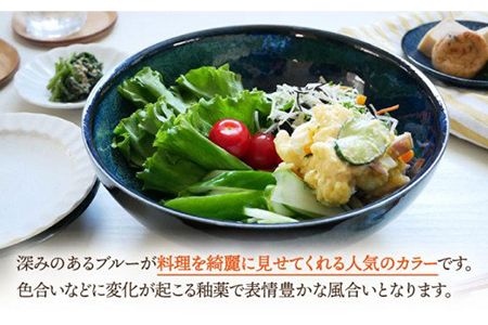 【美濃焼】麺鉢 21.5cm 窯変紺 5個セット【EAST table】 食器 うつわ どんぶり パスタ皿 サラダボウル 送料無料 [MBS028]