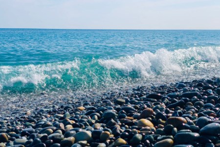 あさひのうつわ　丸プレート2枚セット　海の色（Asahi Blue） / 赤川焼 / 富山県 朝日町 [34310236]