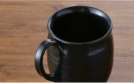 有田焼 乃利陶窯 五臓六腑が喜ぶ【こくようせき】黒曜石黒釉 樽型ビールジョッキ（大） 30000円 3万円 A30-759