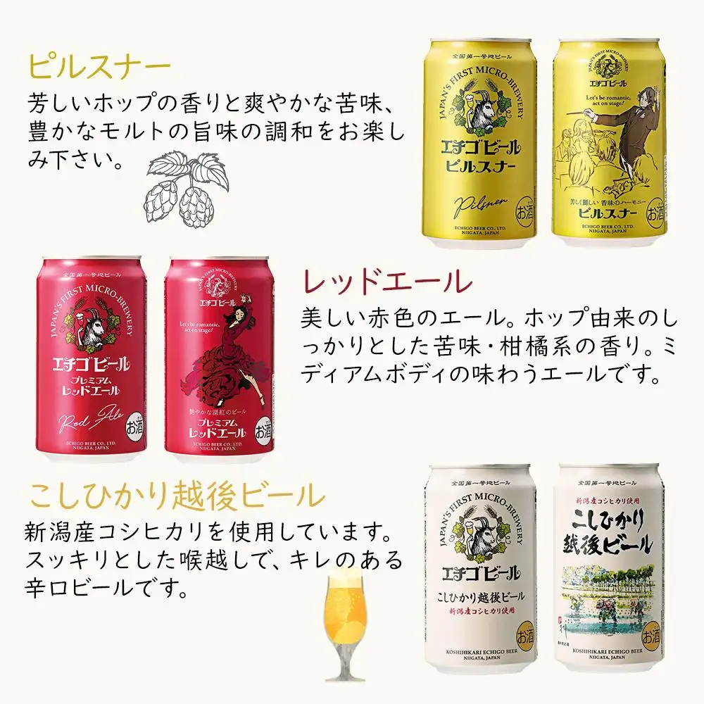 エチゴビール　350ml×12本入り｜新潟　新潟県　地ビール　ご当地　ビール　エール　越後ビール　エチゴビール