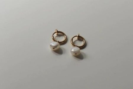 【LENERAオリジナルイヤリング】pearl hoop earring