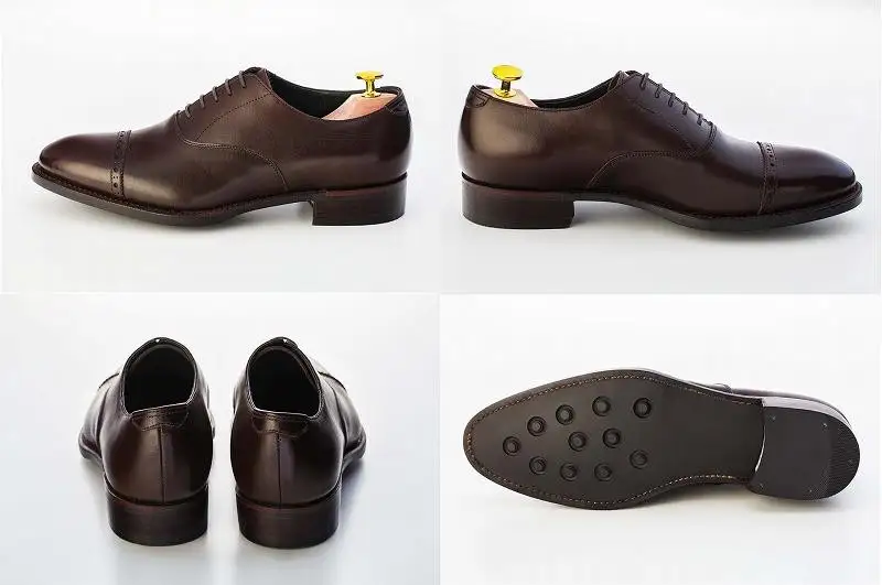 革靴 パンチドキャップトゥオックスフォード（ハンドソーンウェルテッド製法／博多製造） | メンズ 紳士革靴 カジュアル 本革 皮靴 靴 くつ レザー 紳士靴 本革靴 フォーマル 25cm