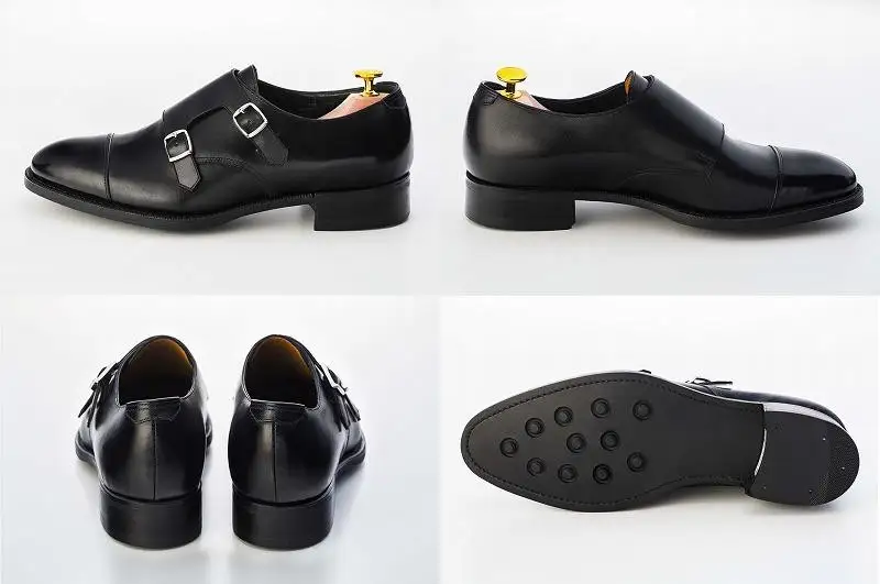 革靴 ダブルモンクストラップ（ハンドソーンウェルテッド製法／博多製造） | メンズ 紳士革靴 カジュアル 本革 皮靴 靴 くつ レザー 紳士靴 本革靴 フォーマル 24.5cm