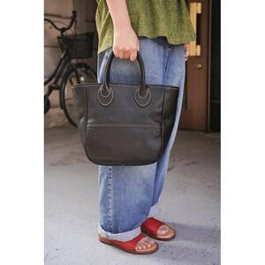 栃木レザー使用｜ソフトな手触り 本革 小さめトートバッグ｜Tote bag 03 S｜ブルー｜minca（全6色）