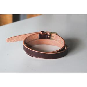 【minca】細幅20mmベルト/32インチ  栃木レザーの希少な「ハーネスレザー」使用の贅沢な1枚革のレザーベルト/チョコ/HL-B04/CHOCO　730【小物 ファッション 人気 おすすめ 】