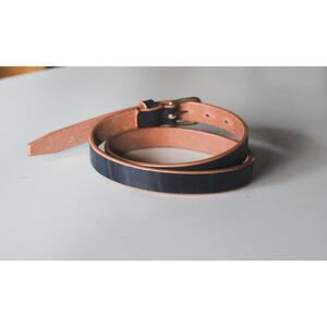 【minca】細幅20mmベルト/36インチ  栃木レザーの希少な「ハーネスレザー」使用の贅沢な1枚革のレザーベルト/ネイビー/HL-B04/NAVY　727【小物 ファッション 人気 おすすめ 】