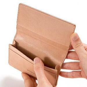 【全7色】栃木レザーの名刺入れ 約50枚収納 ポケット4つ Card holder 02/オリーブ/minca　416【雑貨 ファッション 人気 おすすめ 】