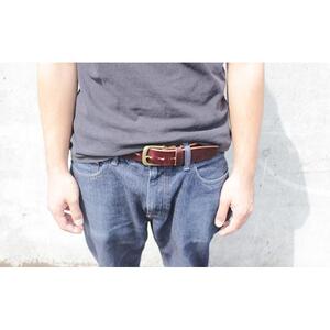【minca】幅35mmベルト/34インチ  栃木レザーの希少な「ハーネスレザー」使用の贅沢な1枚革のレザーベルト/チョコ/HL-B02/CHOCO/minca　559【小物 ファッション 人気 おすすめ 】