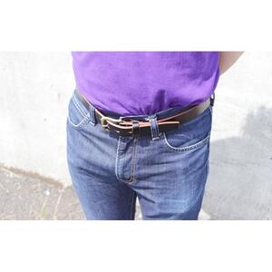 【minca】幅35mmベルト/34インチ  栃木レザーの希少な「ハーネスレザー」使用の贅沢な1枚革のレザーベルト/ブラック/HL-B02/BLACK/minca　551【小物 ファッション 人気 おすすめ 】