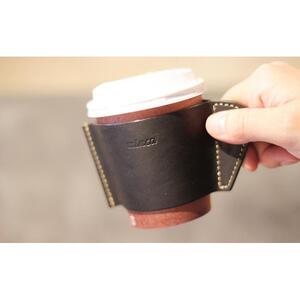 【minca】栃木レザーのカフェグッズ3アイテム5点セット 自宅、オフィス、キャンプシーンでのカフェタイムに/ブラック　678【日用品 人気 おすすめ 】