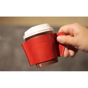 【minca】栃木レザーのカフェグッズ3アイテム5点セット 自宅、オフィス、キャンプシーンでのカフェタイムに/レッド　678【日用品 人気 おすすめ 】