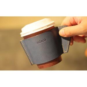 【minca】栃木レザーのカフェグッズ3アイテム5点セット 自宅、オフィス、キャンプシーンでのカフェタイムに/ブルー　678【日用品 人気 おすすめ 】