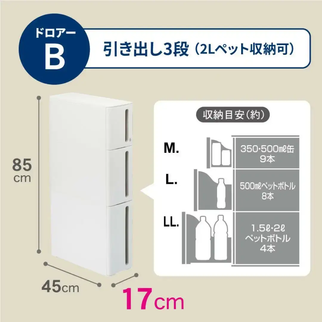 隙間収納 ストランティ ドロアーB ホワイト すき間収納 収納ボックス サニタリー スリムラック 洗面所 キッチン スリム収納 新生活 一人暮らし 【014S015】