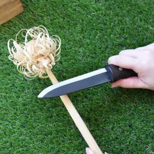 万能キャンプナイフ 山人 両刃 牛革ケース入 ソロキャンプ 軽量型ナイフ