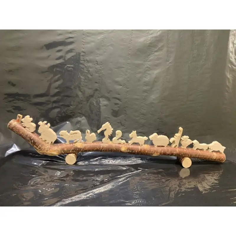 縁起物　十二干支の透かし刻り　飾り　手作り　木工品／道の駅　かつらぎ　干支　木製　かわいい　置物　奈良県　葛城市【ekik016】