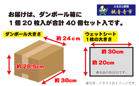 【99％除菌・24時間抗菌】なんでもふける万能ウェットシート20枚 40個セット（800回分）KA-74 