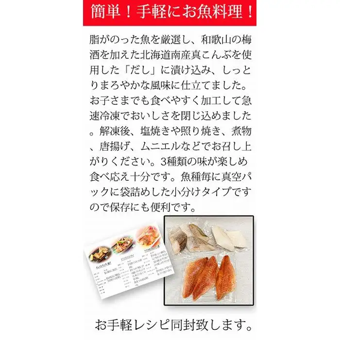 和歌山魚鶴仕込の魚切身詰め合わせセット(3種8枚)×2セット