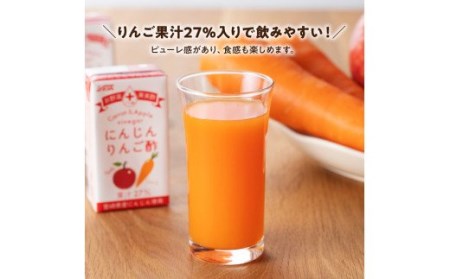 【6ヶ月定期便 】サンＡ にんじんりんご酢 紙パック （125ml×48本） 【 全6回 飲料 にんじん 人参 ニンジン りんご酢 黒酢 りんご果汁 紙パック 長期保存 備蓄 送料無料】