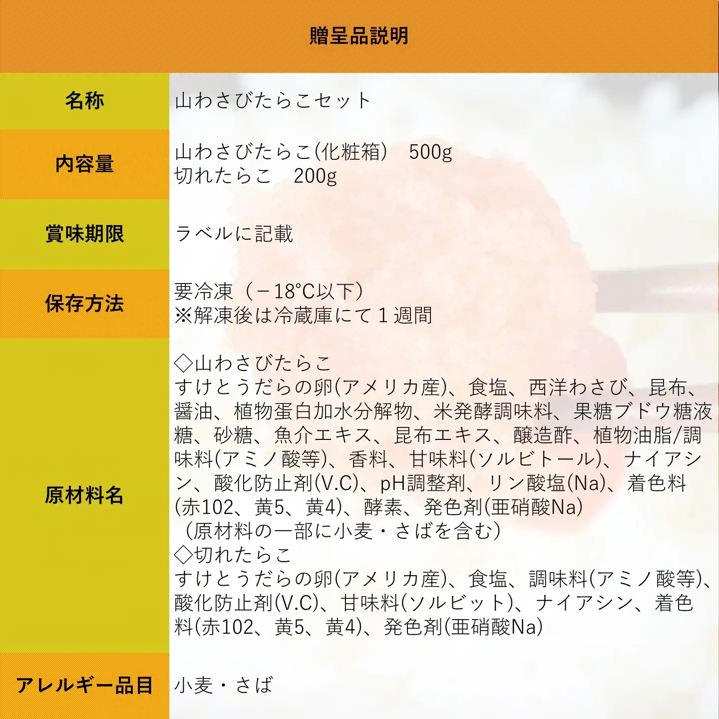 【FN】山わさびたらこセット