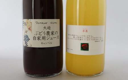 果汁100％のぶどうジュース・りんごジュース　２本（720ml）セット 【352】