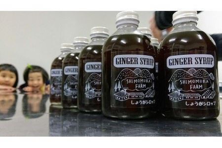 農家手作り しょうがシロップ 2本セット レシピ付き しょうが 生姜 農薬不使用 ジンジャーシロップ ジンジャーエール おすすめ 高知県 下村農園