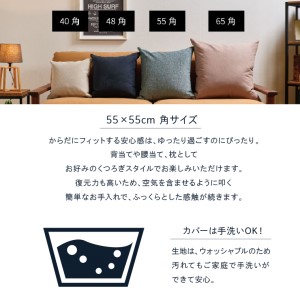 フェザー100％ クッション（55cm×55cm） 460163001 ブラック