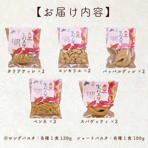 CJ-17 【行方市産さつまいも紅はるか使用】 生パスタ5種（計10食分）