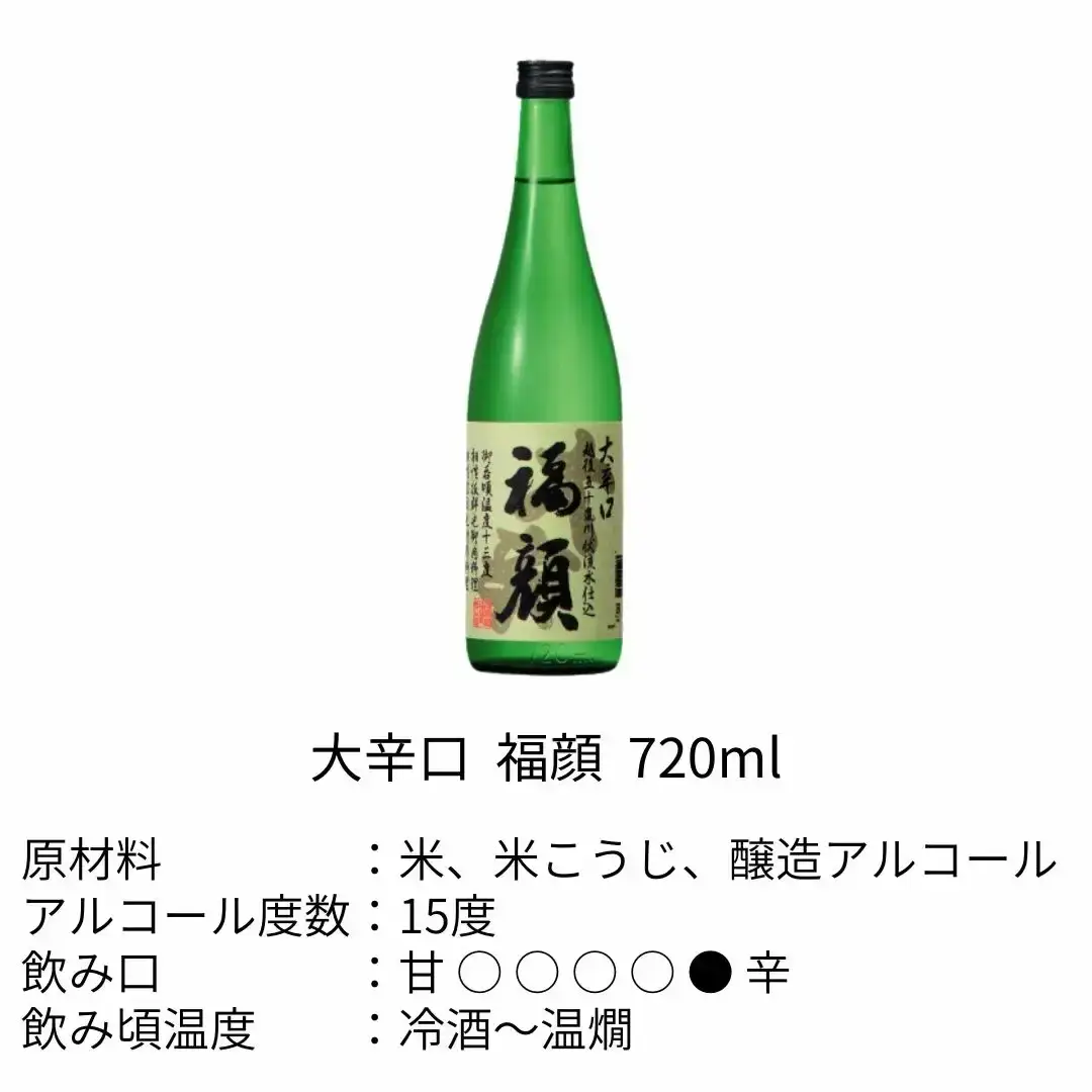日本酒 飲み比べ 720ml 辛口 本醸造 福顔 日本酒