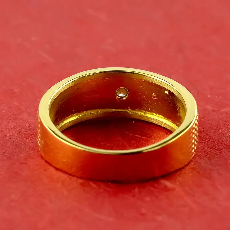  24金 純金 リング 指輪 ダイヤモンド ゴールド k24 24k ダイヤ 0.1ct 一粒 24k 幅広 太め ジュエリー シンプル プレゼント 人気 山梨県 昭和町 管理番号211118102dk24m SWAA021