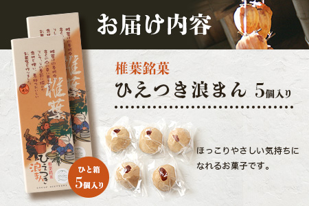 【椎葉銘菓】ひえつき浪まん 2箱(5個入り×2)【椎葉村産 干し柿入りの和菓子】お菓子 和菓子 スイーツ デザート 干し柿 白あん 饅頭 HF-81