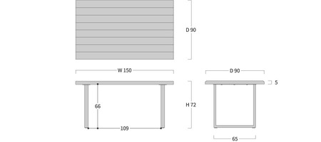 桧然 ダイニングテーブル 鉄脚 飛騨の家具 TT-HS11(N)＋TF-S ダイニング