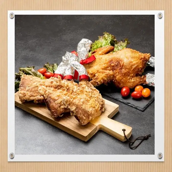 まる揚げ1羽（約1.2kg）・骨付きもも揚げ3本（約220ｇ×3本）セット