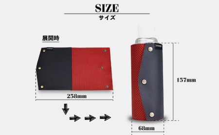 CB（カセットボンベ）缶カバー【アウトドア キャンプ BBQ】 アウトドア用品 キャンプ用品 アクセサリー ドレスアップ SNS映え エシカルレザー 高級さ バイカラー 衝撃保護 耐久性  レッド×ブラック