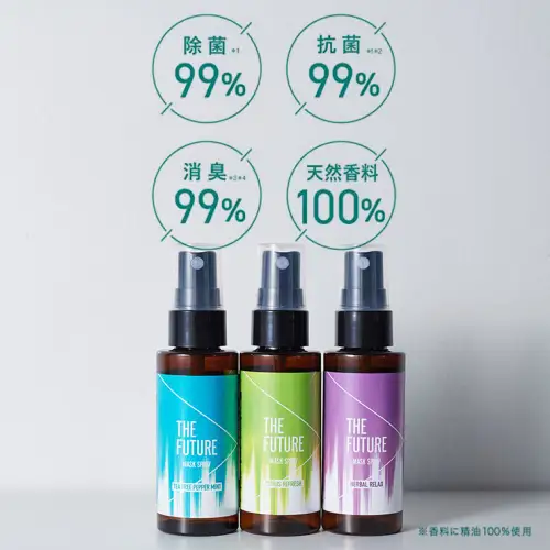THE FUTURE (ザフューチャー) マスクスプレー 48ml(シトラスリフレッシュ&ハーバルリラックス&ティーツリーペパーミント)  3本×1セット アロマ 香り 抗菌 除菌 消臭 におい 携帯用 日本製 [BX021ya]