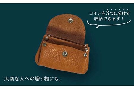 【コインを3つに分けて収納できる】牛革 小銭入れ[EBG008]  ハンドメイド コインケース 革小物