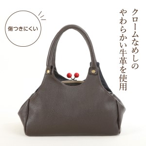 S056-010_赤玉がま口手提げバック