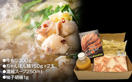 九州名物とめ手羽　博多もつ鍋セット　2-3人前　味噌味