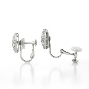 [MADE IN KOFU]PT900 ダイヤパヴェラウンドイヤリング TI-1076