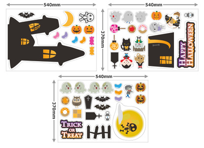 ハロウィンデコマグ【ホラーハウスLセット】マグネットシート製