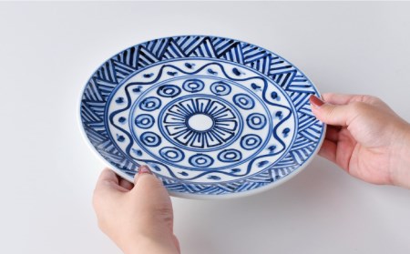 【波佐見焼】アラブ文様 8寸皿 24cm プレート 2枚セット 食器 皿 【洸琳窯】 [GE52] 波佐見焼