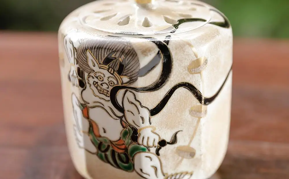 【小手鞠窯】香炉(風神雷神)｜京都 京焼 工芸品 人気［ 京都 京焼 清水焼 工芸品 人気 おすすめ 伝統工芸 お取り寄せ 通販 送料無料 ふるさと納税 ］