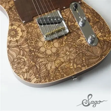Sago / Order Classic Style T 花柄模様テレキャスター エレキギター】Sago Classic Style T flower laser【テレキャスター